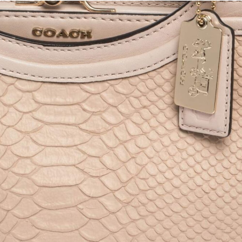 Coach Coach Blush Pink Python Embossed Leather Madison Pinnacle Carrie Tote - Picture 12 of 13